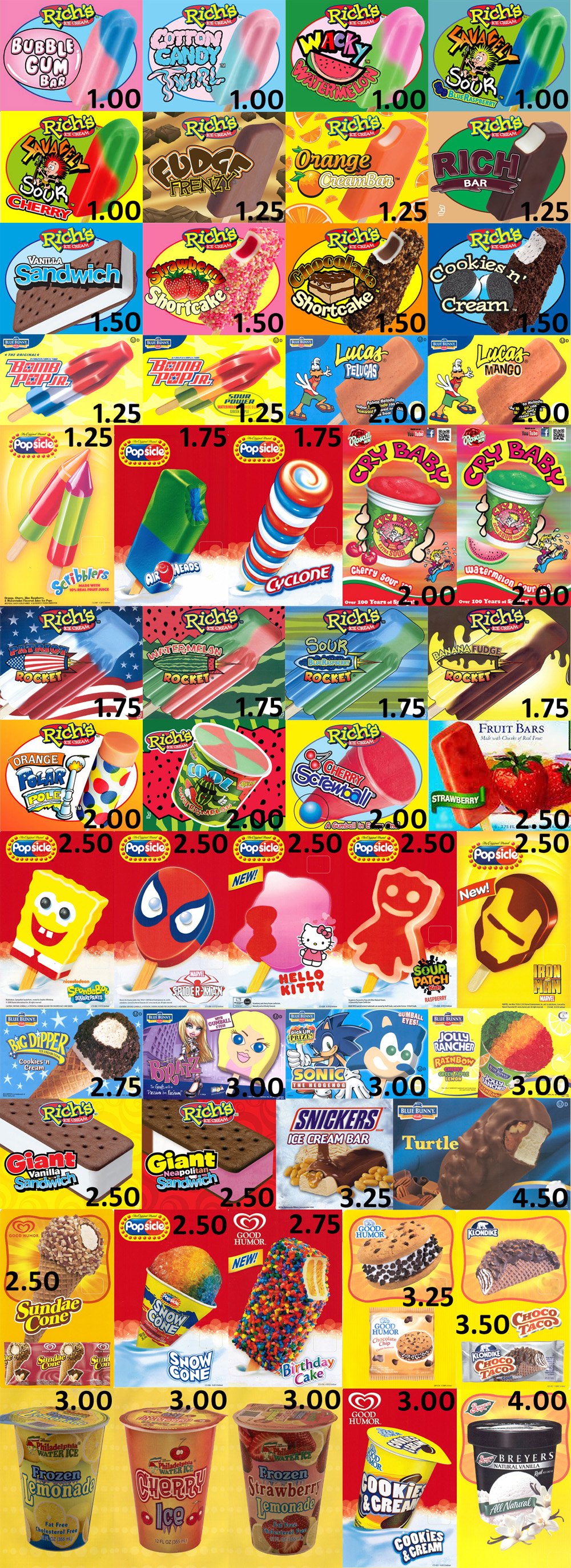 Atlanta Ice Cream Truck Menu Premier Atlanta ice cream caterer