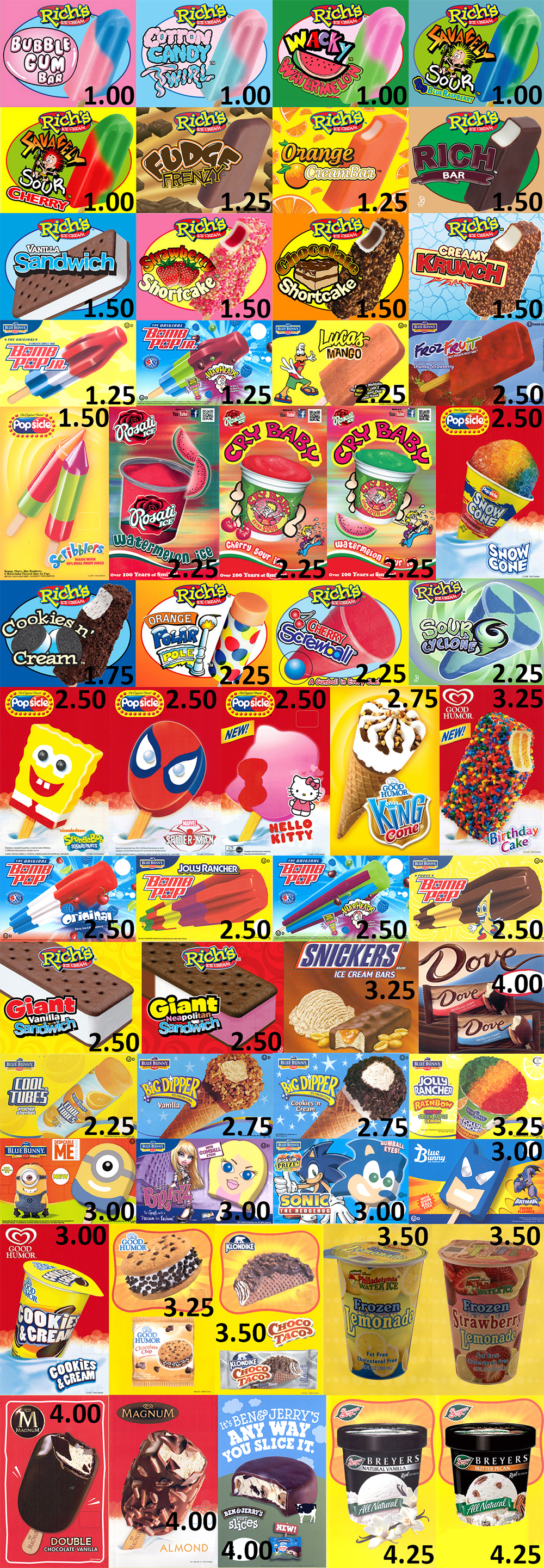 Atlanta Ice Cream Truck Menu Premier Atlanta ice cream caterer